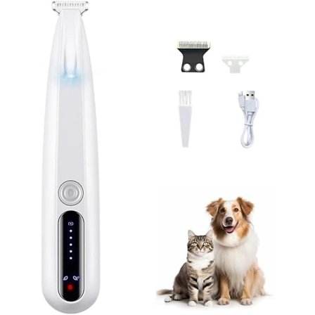 Kæledyrstrimmer/Potetrimmer, med LED-lys, vandtæt - perfekt til katte og hunde_qq
