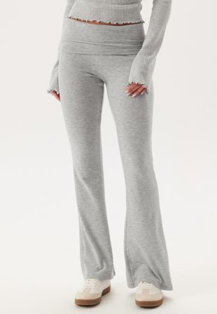 ONLY - Onlglamour Fold Down Pant - Light Grey Melange - Kläder - - Bubbleroom Parajumper