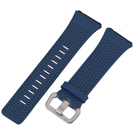 Aito nahkainen kaksoisrannekkeen vaihtoranneke Fitbit Ionic -kellolle, sininen