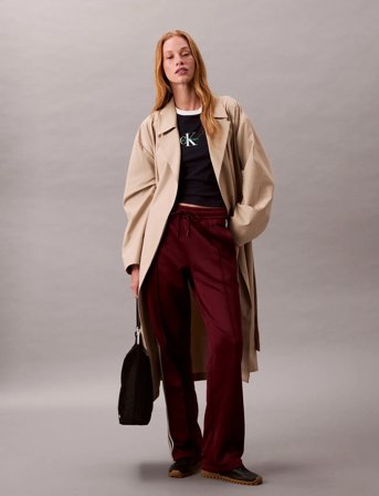 Calvin Klein Jeans High Shine French Terry Track Pa - Burgundy - XL