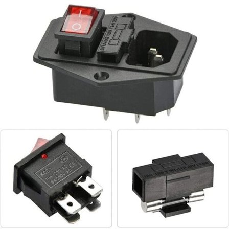 Betterlife C-14 Innfelt Kontakt 220-250V/10A Innfelt Stikkontakt med Bryter Audio IEC Innfelt Stikkontakt (3 stk)