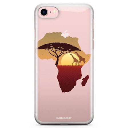 Bjornberry iPhone 7 TPU Skal - Afrika Svart