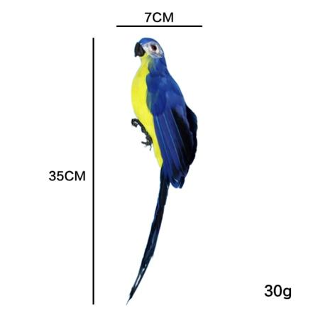 Konstgjord papegoja Kreativ skumfjäderimitation Fågelmodell Hemprydnad Fönster Trädgårdsarbete Träddekorationer Lake Blue 35cm