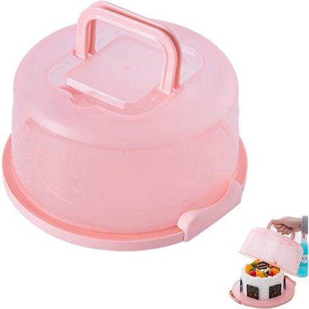 Rund kakbricka, kakbricka, rund plastkakbricka, rund bärbar transportkaklåda kakor, kakor, kakor, desserter