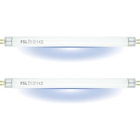 FSL T5 F6W BL Ersättningslampa för Flugfångarlampa, 22,6cm UV-rör för 12W Myggdödare/Insektsdödare (2st)