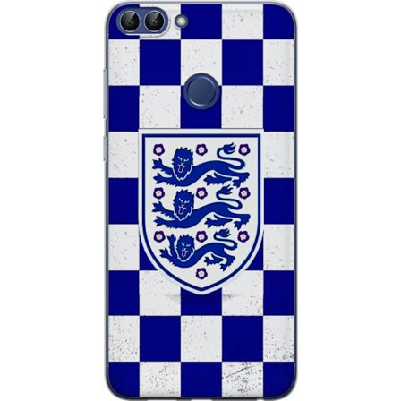 Yhteensopiva Puhelinkuori Huawei Huawei P smart Graafinen shakkiruudukkokuviointi sinisellä ja valkoisella, klassisella heraldisella vaakunalla, retr