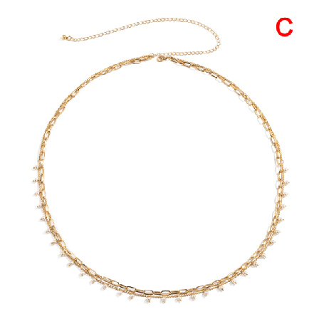 Smycken Sexiga Multi-lager Midjekedja Överlägg Kedja Body Chain S