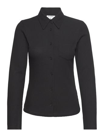 Waffle Jersey Shirt Langermet Skjorte Svart Filippa K*Betinget Tilbud