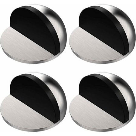 4 stk. Sølv Dørstopper, Klæbende Dørstopper, Rustfrit Stål D