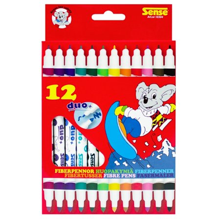 Sense Fiberfärgpennor 12-Pack