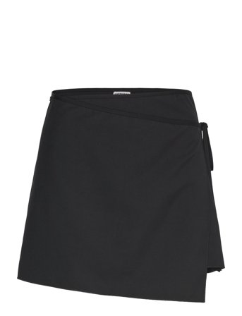 Weekday Suiting Wrap Mini Skirt - Black - XS