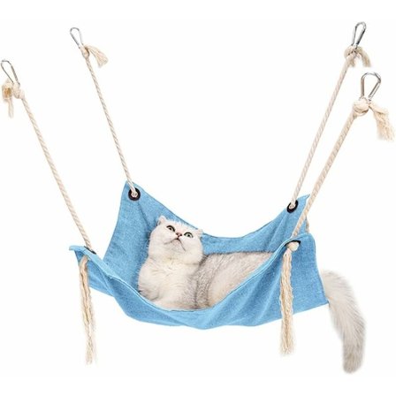 Kattehængekøje Udendørs kæledyrshængekøje Kattehængekøje til hund Killing Hvalp Kanin Smådyr Blå