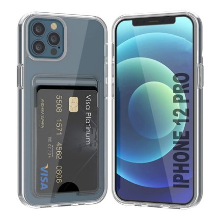 iPhone 12/12 Pro Mobilskal med Korthållare TPU - Transparent