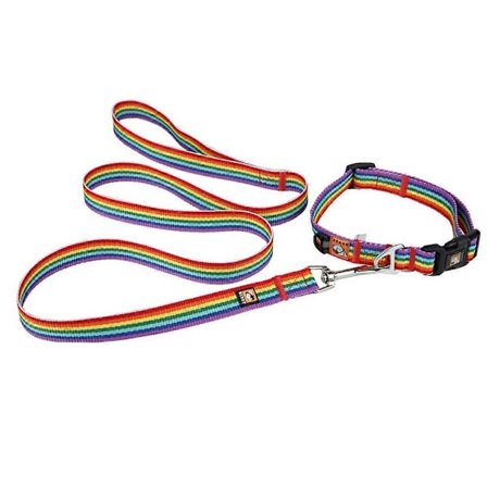 Hunde Pride Mote Tilbehør, Regnbueflagg Hundehalsbånd med Ikke-absorberende Materiale for Aktive Kjæledyr, Svingbar Bolt Sna