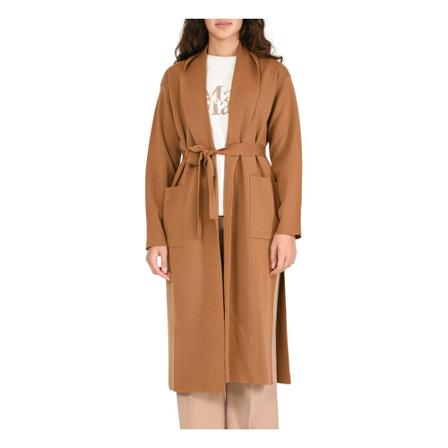 Max Mara Studio Belted Coats Brun, Dame Uldfrakker