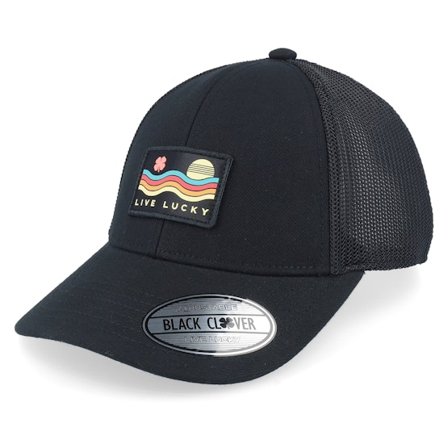 Black Clover - Riverside Black W Black Mesh W Patch Trucker Trucker Black Cap - @ Hatstore