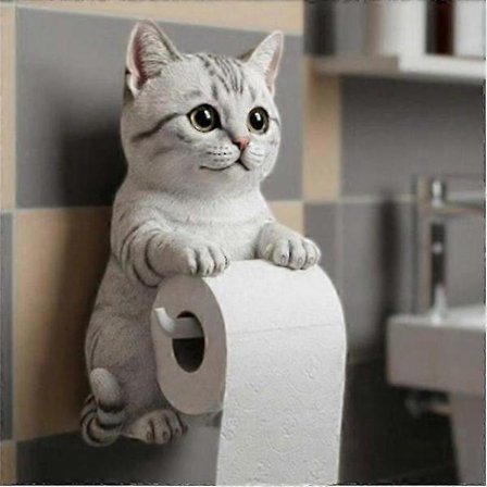 Katt Papirholder Toalett vegg rullpapir