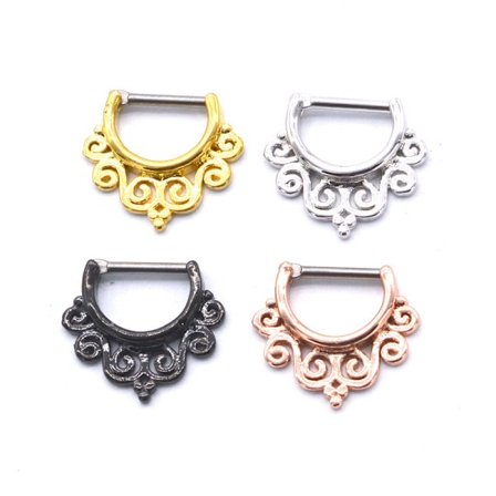 Diamantring til næsen - Septum Clicker i Titanium