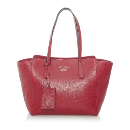 Gucci Vintage, Pre -owned Swing Leather Tote Bag Rood, Dames, Maat:ONE Size