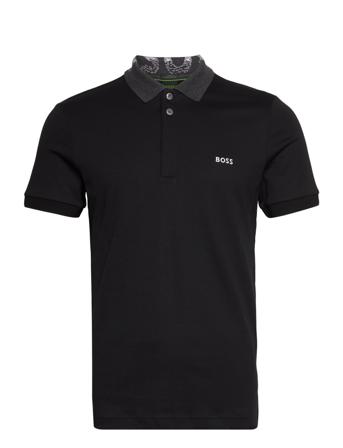 Paule 1 Polos Short-sleeved Musta BOSS