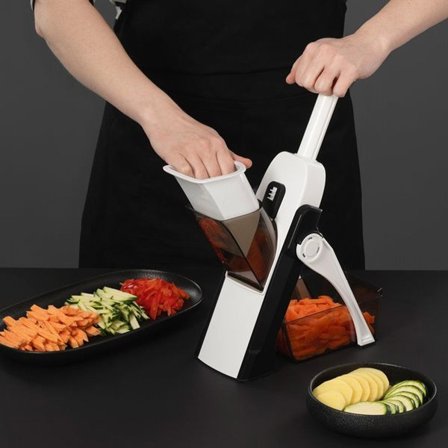 Vertikal mandolin med oppsamler og justerbart blad, 0,5-8 mm