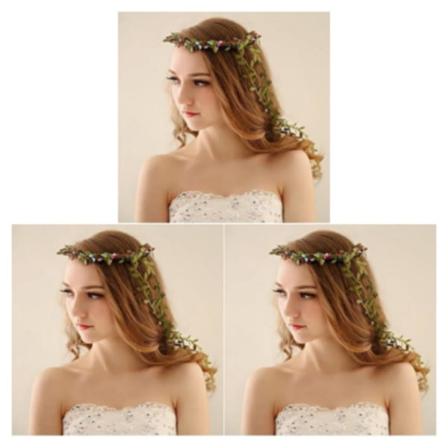 1/3 konstgjorda gröna vinblad Garland Ribbon Leaf Pannband 3PCS