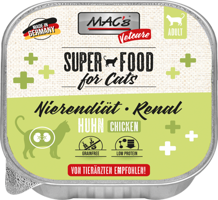 Mac's Vetcare Super Food for Cats Nyrediett, Kylling 16x100g - Våtfôr