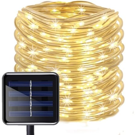 Aurinkokennokäyttöinen LED-puutarhavaloketju PVC-putkivalo kuparilanka