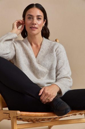 Cellbes of Sweden - Genser Premium i mohair- og ullblanding i gråbeige / melert for damer i størrelse 42/44