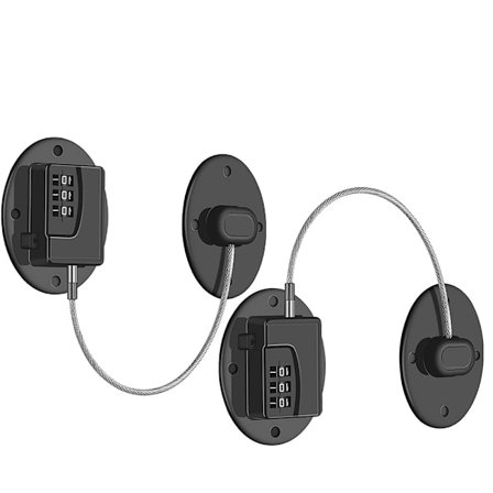 2 Pakning Kjøleskapslås - Kraftig Kombinasjonslås for Kjøleskap, Barnesikringslås for Skap, Garderober, Skuffer, Vinduer og Mer, Enkel Installering