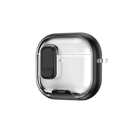 iPhone AirPods 4, jalustallinen kuulokesuojakotelo, lukittava kotelo, musta