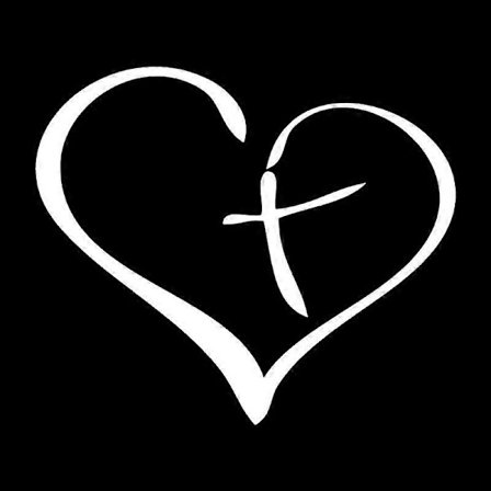 Sydän rakkaus risti Jeesus risti Tarra autoon Vinyyli Tarra Vedenpitävä Koriste Autotarrat