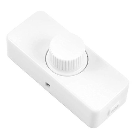 Inline LED Dimmerbryter, Innebygd Roterende PÅ/AV og Knotkontroll Dimmer for Dimbare 3-100W LED/Glødelampe