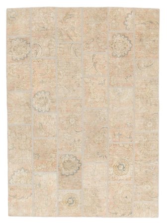 Hand Knotted Patchwork Rug 174X238 Wool Orange/Beige