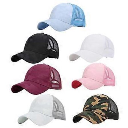 Dame Hestehale Baseball Caps Snapback Justerbar Solhatt Pustende Mesh Bakside Kamuflasje Jacquard Sport Trucker Pappa H Rosa Rosa