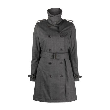 Aspesi Double-Breasted Coats Grå, Dame Uldfrakker