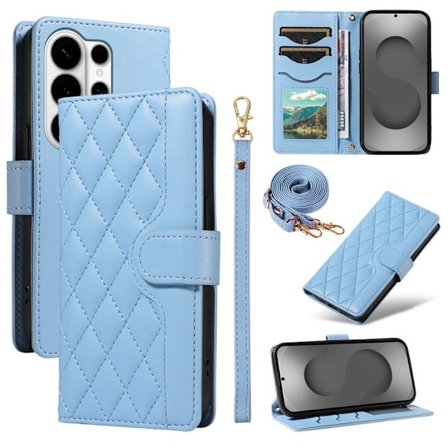 Rhombus Samsung Galaxy S26 Ultra Plånboksfodral Konstläder - Blå