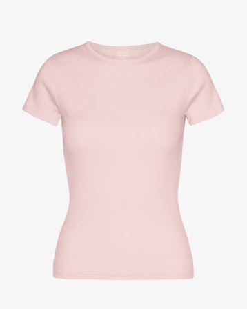 Organic Rib T-Shirt - Faded Pink