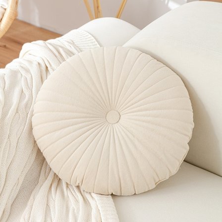Soffa rund kudde Sammet klädsel kudde 40cm-Beige