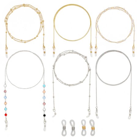 6 stk. Brillekjeder Stilig Brilleholder Perler Briller S