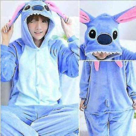 Barn Blue Stitch Cartoon Animal Sleepwear Party Cosplay kostym W