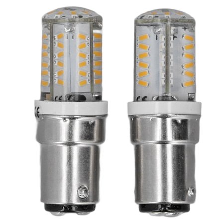 2 KPL BA15D LED-lamppu Erittäin kirkas LED-korvauslamppu Lämmin valkoinen 270Lm 12V 3W 57LED[mo]
