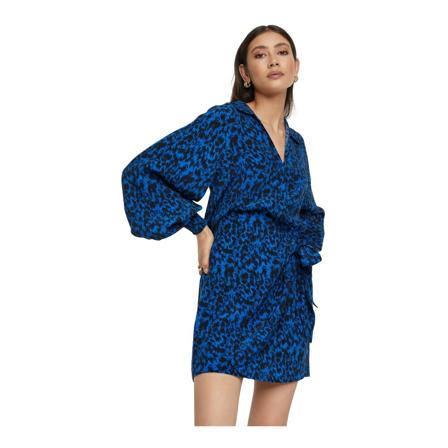 Alix The Label Sketchy Animal Dress With Knot , Blauw , Dames , Maat: M Casual jurken