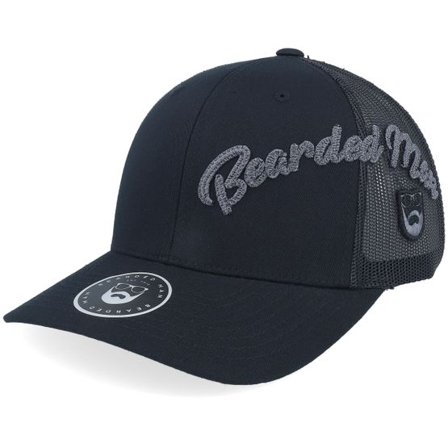 Bearded Man - Svart trucker Keps - Side Arch 3d Logo Retro Black Trucker @ Hatstore