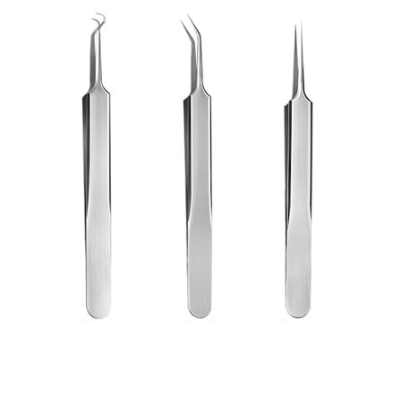 Pore- og hudormefjerner i rustfrit stål 3 dele