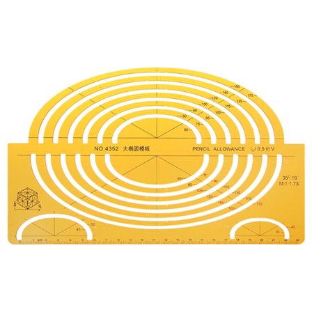 K Resin Ellipser Tegneskabeloner Stor Isometrisk Lineal Måleværktøj Studerende
