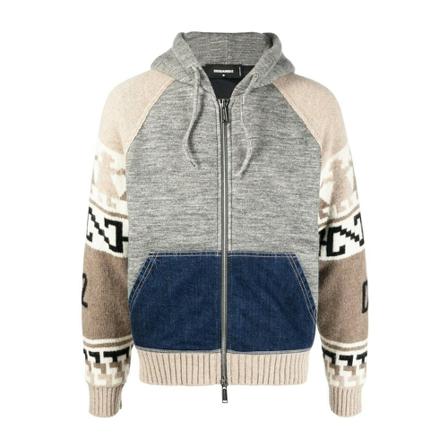 Dsquared2, Zip-throughs Grijs, Heren, Maat:M