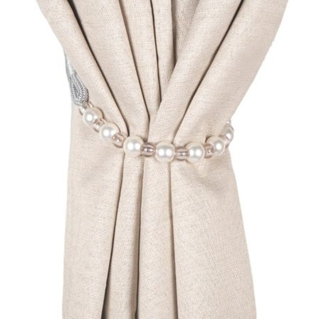 4 stk. Kunstige Perle Gardin Holdbacks, Elegante Perler Remme, Dekorative Perle Gardin Reb Holdbacks ( Grå )