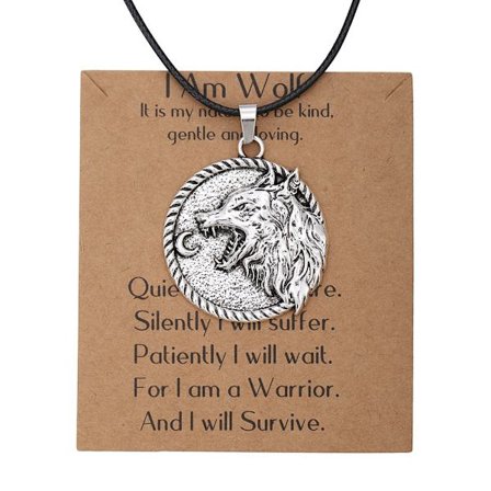 (E)Wolf Amulett Halsband Wolf Rems Present Pengar