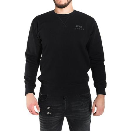 Edwin, Bluza Base Crew I025854 8967 Zwart, Heren, Maat:S